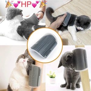 HP NWT Cat Self Groomer Wall Corner Massage Comb Brush Gray (OS)